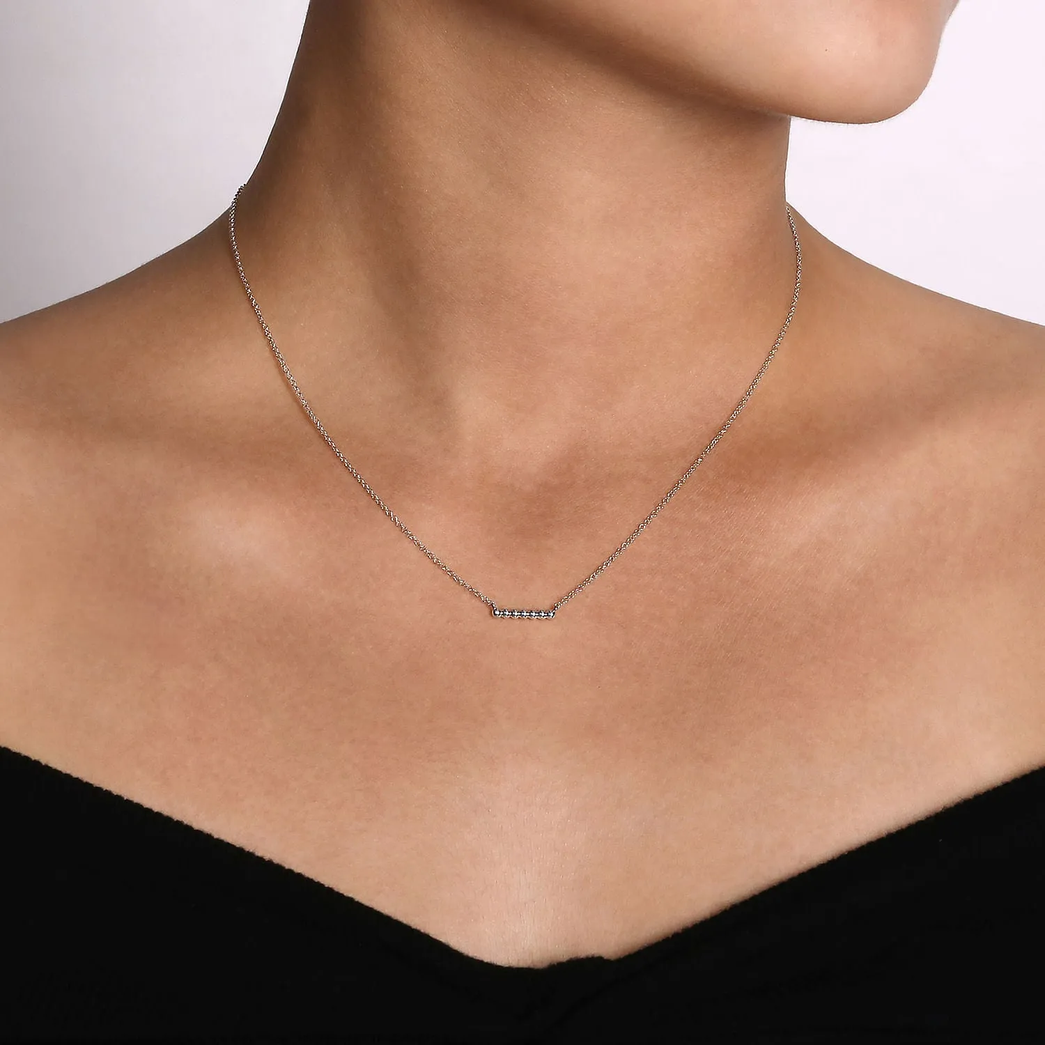 14K Bujukan Beaded Bar Necklace