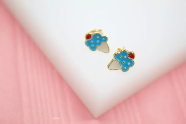 18K Gold Filled Ice Cream Stud Earrings