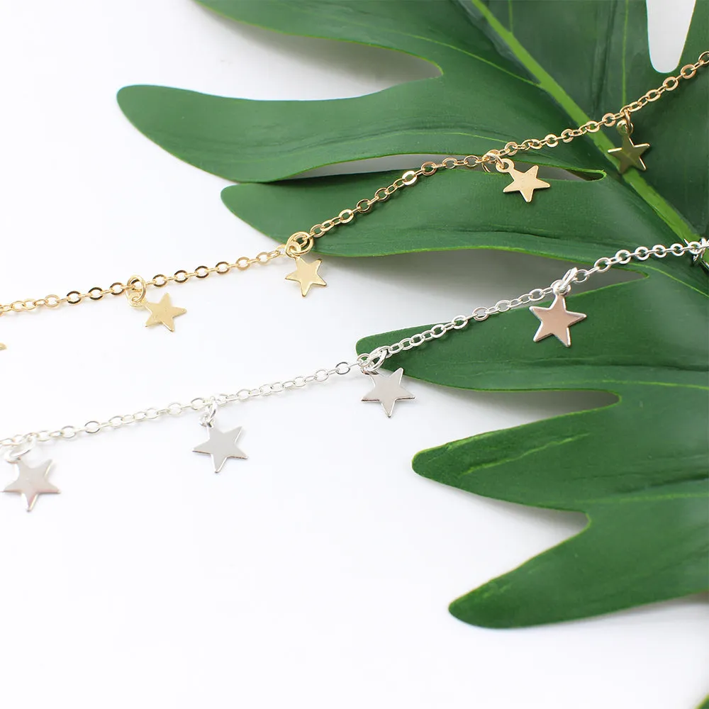 2018 New Boho Women chocker gold Silver Chain star choker Necklace collana Kolye Bijoux Collares Mujer gargantilha Collier Femme