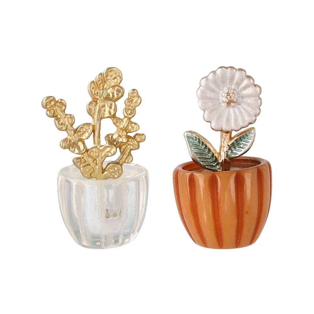 Blooming Flowerpot Stud Earrings