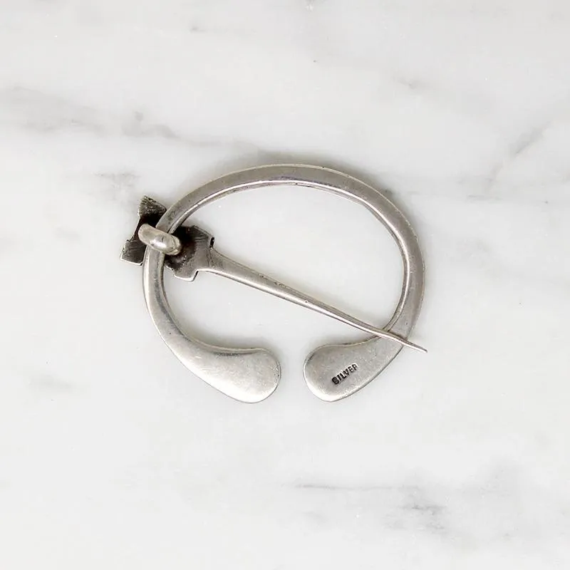 Celtic Knot Work Silver Penannular Cloak Pin