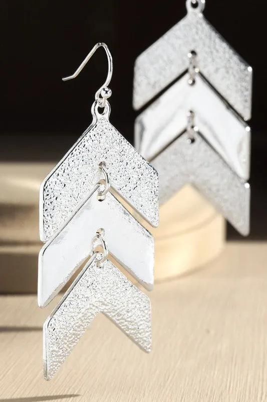 Chevron Dangle Drop Earrings