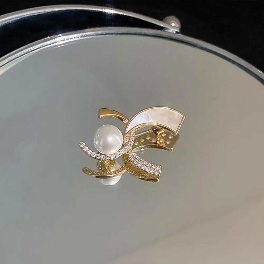 Chic Peral Crystal Brooch Pins for Women Girls Fashion Shawl Pin Corsage Brooch Party Ceremony Accessories Dance Banquet Pins