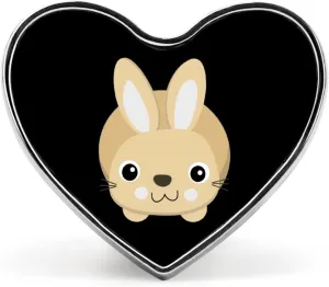 Cute Bunny Rabbit Heart-Shaped Badge Aluminum Alloy Cute Brooch Badges Pins Pinback for Hats Jackets Shirts Bag