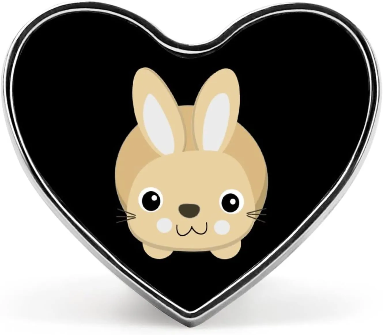 Cute Bunny Rabbit Heart-Shaped Badge Aluminum Alloy Cute Brooch Badges Pins Pinback for Hats Jackets Shirts Bag