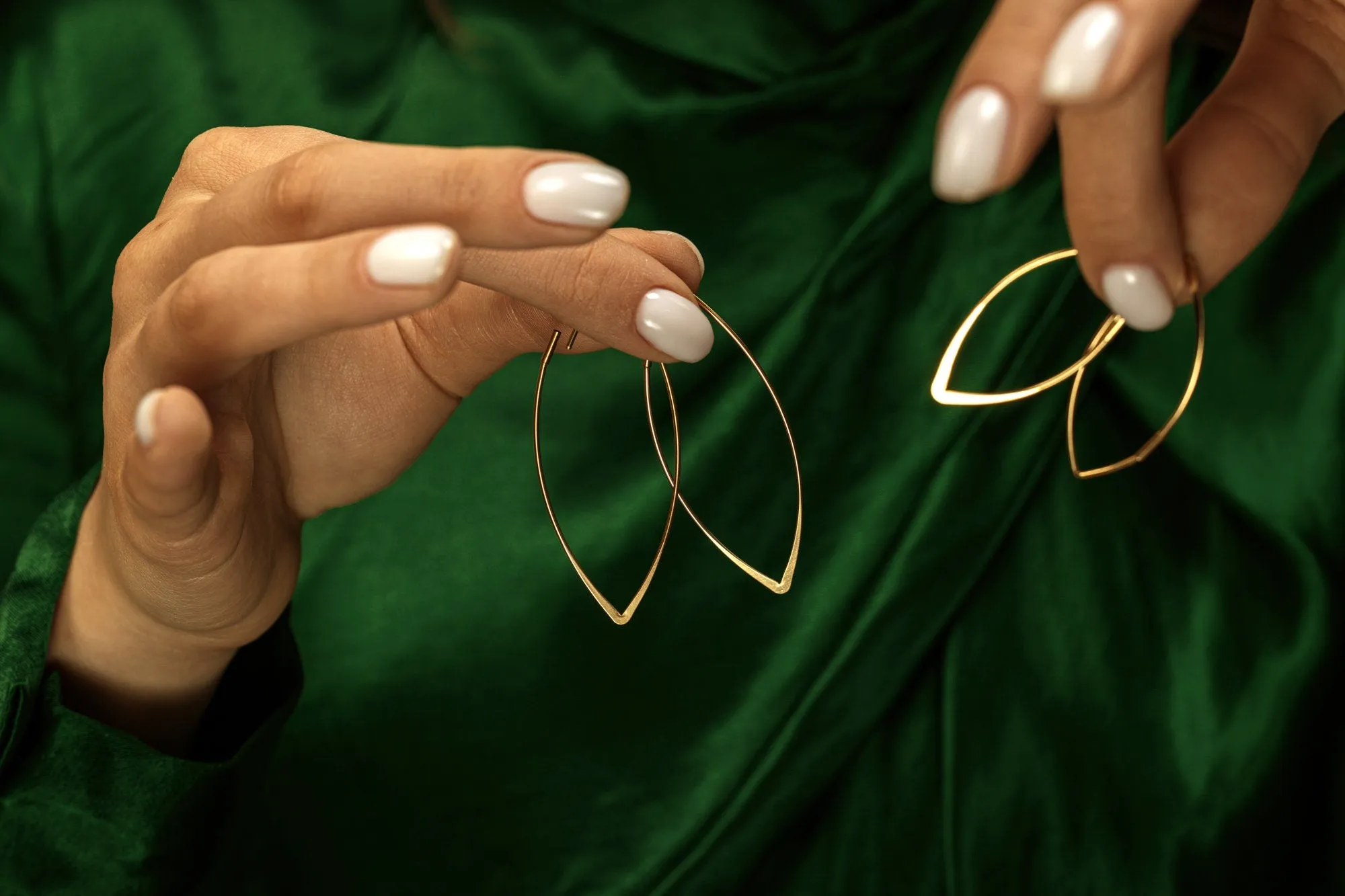 Dainty Marquise Hoop earrings