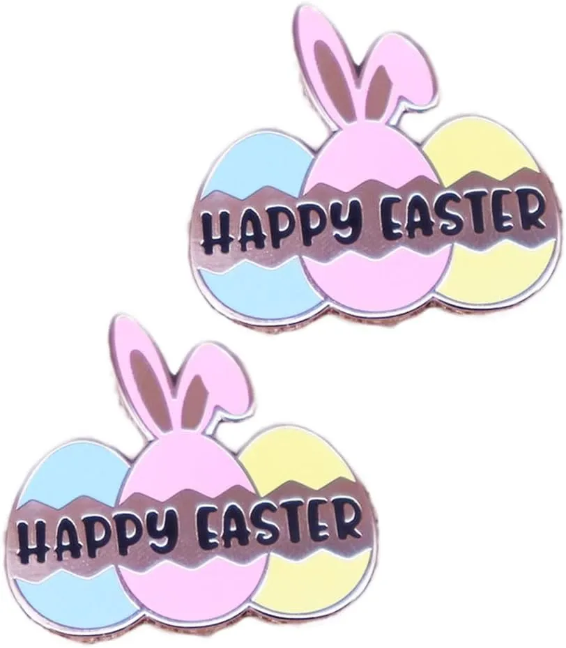 Easter Enamel Pins Easter Bunny Brooches Easter Egg Lapel Pin Easter Rabbit Badges Pins JHE70