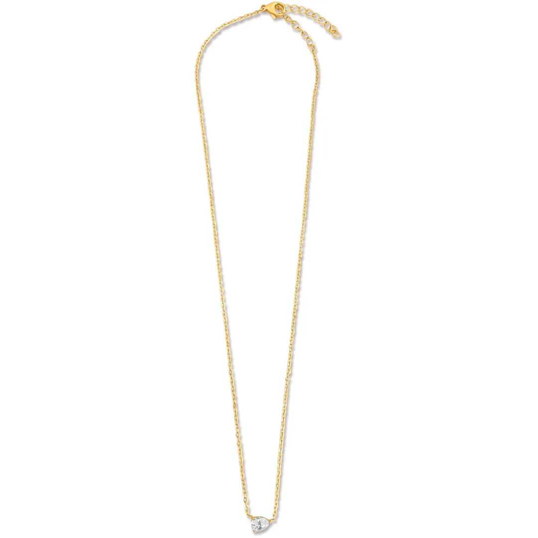 Ellie Vail Lola Solitaire Sideways Pear Necklace - Gold