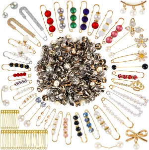 FACULX 164 Pieces Brooches and Pins for Women, Charms for Socks Small Decorative Safety Pins for Clothes Shoes, Junk Sock Charms Safety Pins Bulk for Women Girls Scarf Shawl Hat Pins Accessories