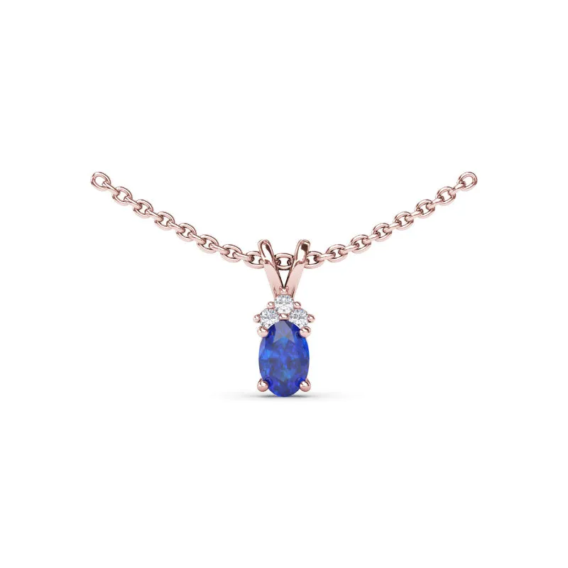 Fana Oval Sapphire and Diamond Pendant