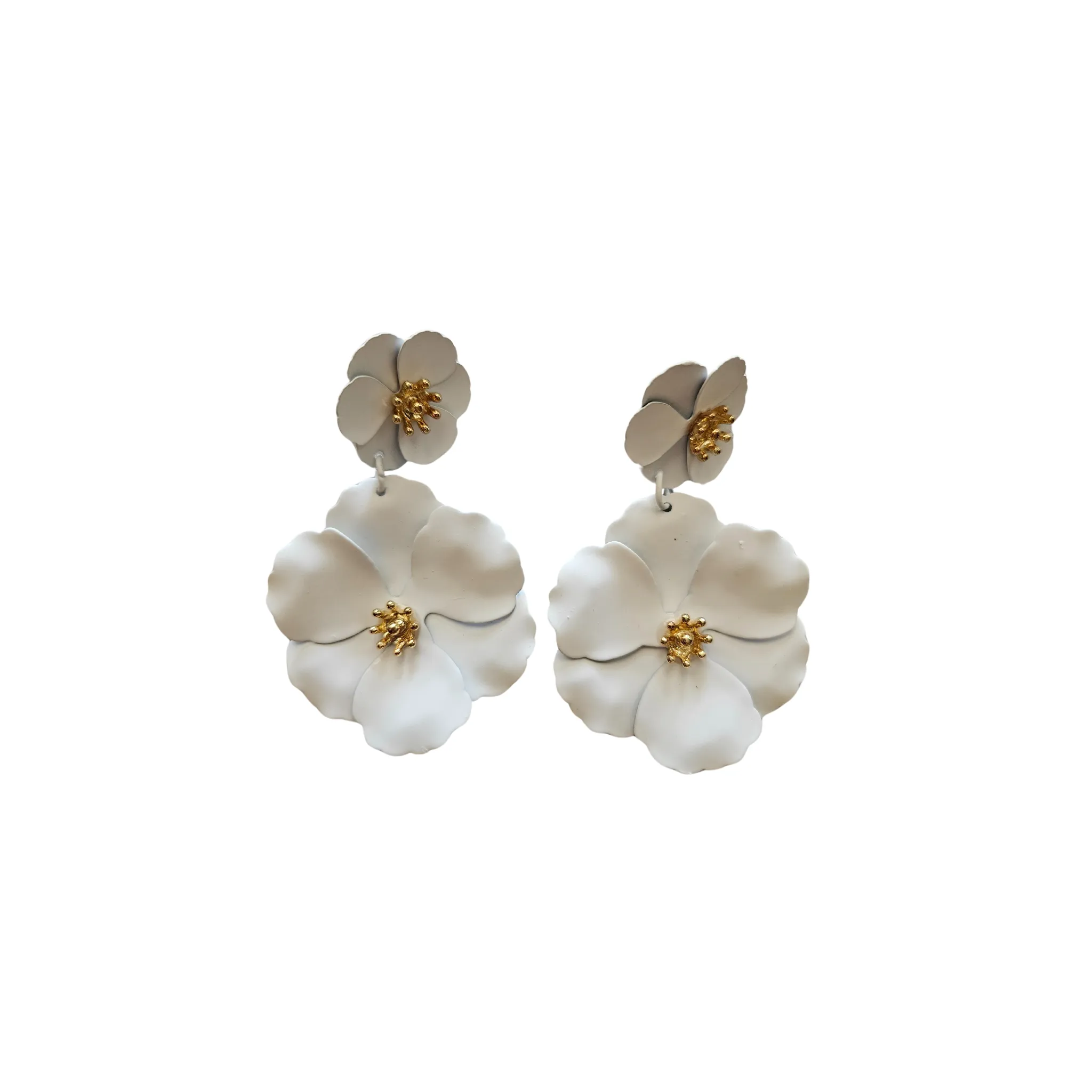 Flower & Leaf Drop Earrings