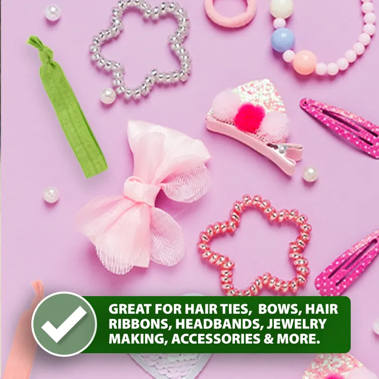 Fold Over Elastic Band 5/8 Inch Foldover FOE Stretch Ribbon for Hair Tie Headband Baby Girl Hair Bow