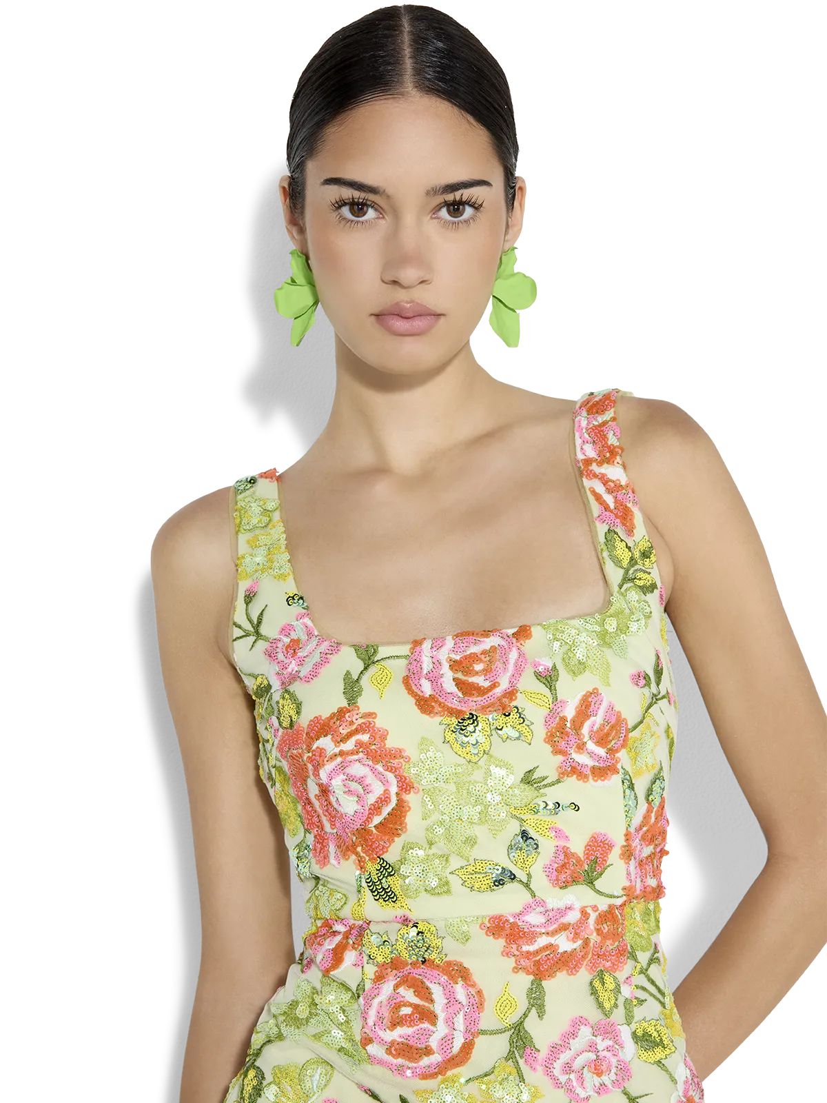 Freisa Lime Floral Earrings