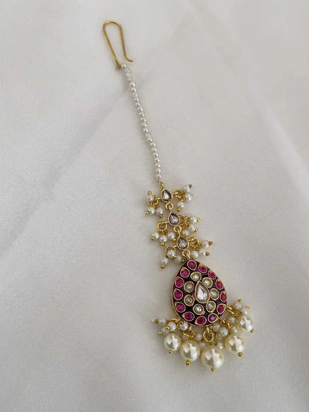 Gold Plated Kundan Polki Stone Meenakari Necklace Set