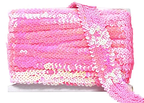 Mandala Crafts Elastic Sequin, Flat Glitter Stretch Bling Paillette Fabric Ribbon, Metallic Appliqu Trim Lace for Dress Embellish, Headband