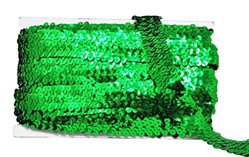 Mandala Crafts Elastic Sequin, Flat Glitter Stretch Bling Paillette Fabric Ribbon, Metallic Appliqu Trim Lace for Dress Embellish, Headband
