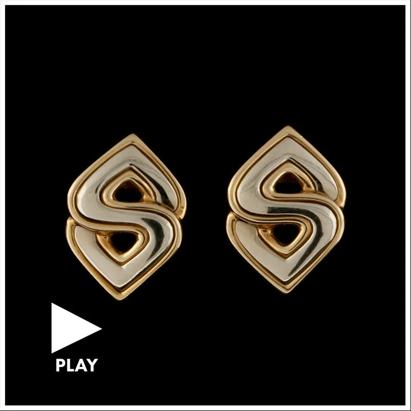 Marina B Soraya 18k Two-Tone Gold Clip Earrings, circa 1990s