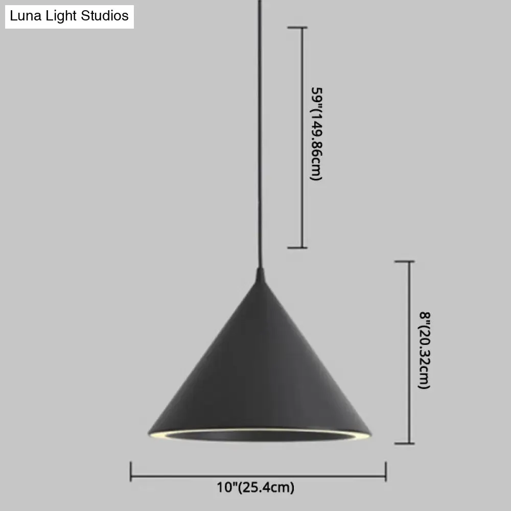 Minimalist LED Conical Pendant Light - Stylish Metal Ceiling Fixture