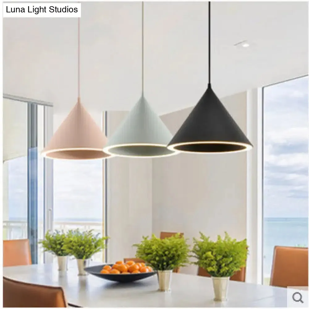 Minimalist LED Conical Pendant Light - Stylish Metal Ceiling Fixture