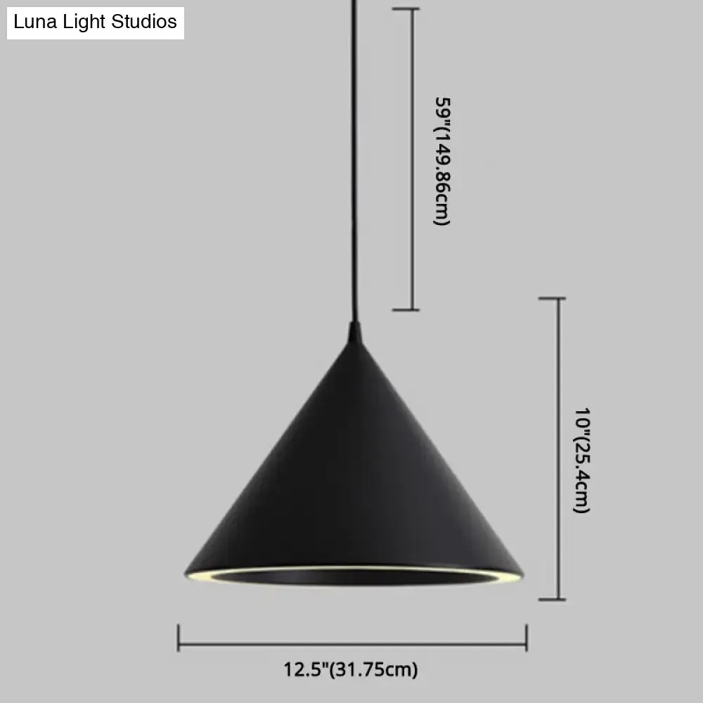 Minimalist LED Conical Pendant Light - Stylish Metal Ceiling Fixture