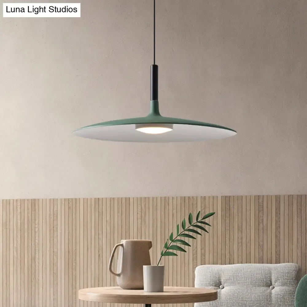 Minimalist Metal LED Pendant Lamp - Flying Saucer Style for Restaurants