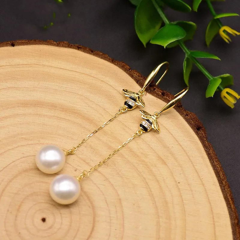 Natural Freshwater Pearl 925 Silver Earrings