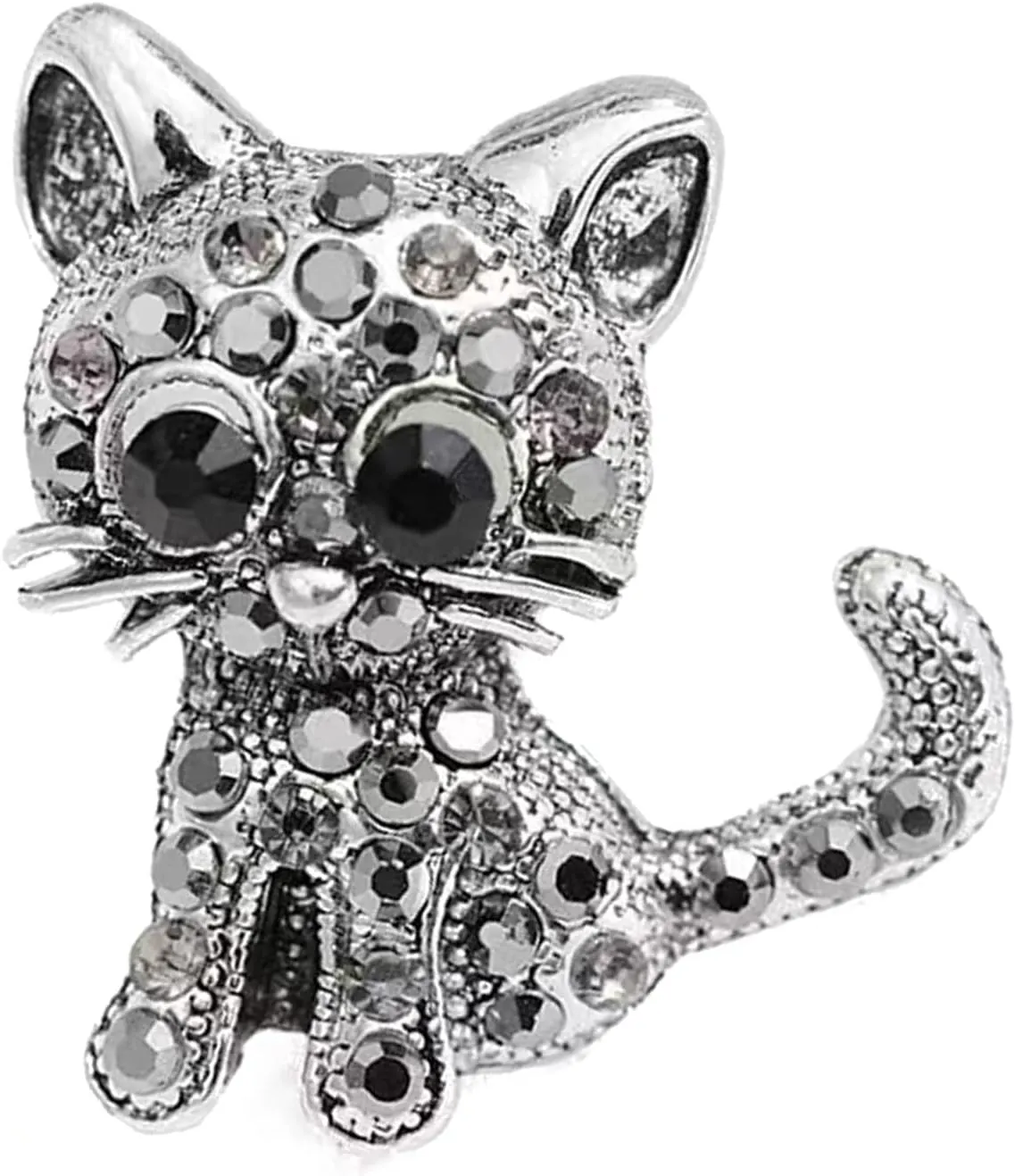 Pretty Cat Crystal Brooch Pins Elegant Rhinestone Animal Statement Brooches Fashion Jewelry Accessories for Women Men Gift