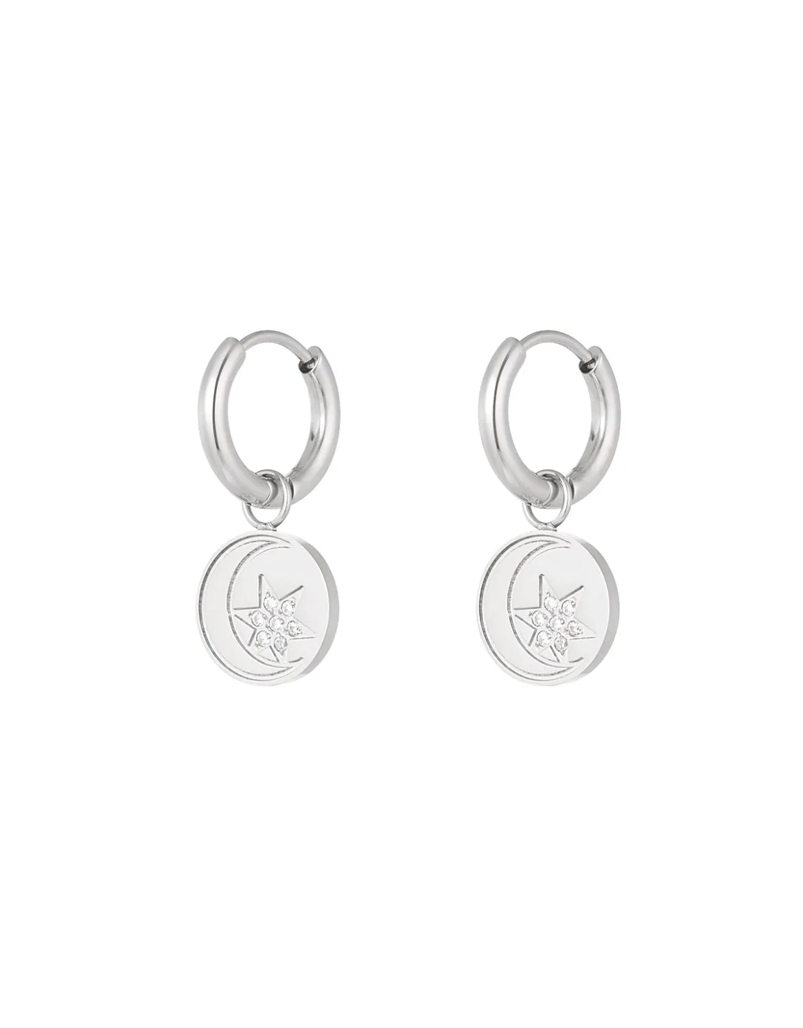 Silver Star and Moon Huggie