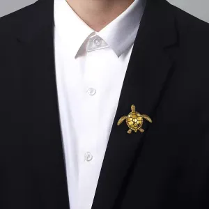 Vintage Sea Turtle Brooch Statement Pin for Women Men Ancient Cute Fashion Tortoise Brooches Retro Ocean Marine Animal Lapel Pins Corsage Hat Bag Dress Clothing Accessories Jewelry for Wife Mom